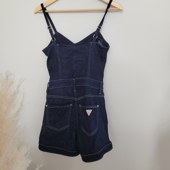 Guess Tie Hem Blue Denim Romper playsuit retro pinup vintage style SZ xs - Picture 3 of 9